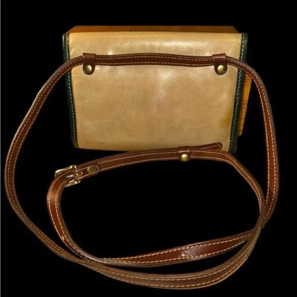 Vintage Brahmin Purse Womens Colorblock Leather 3-button Flap Crossbody Clutch_4